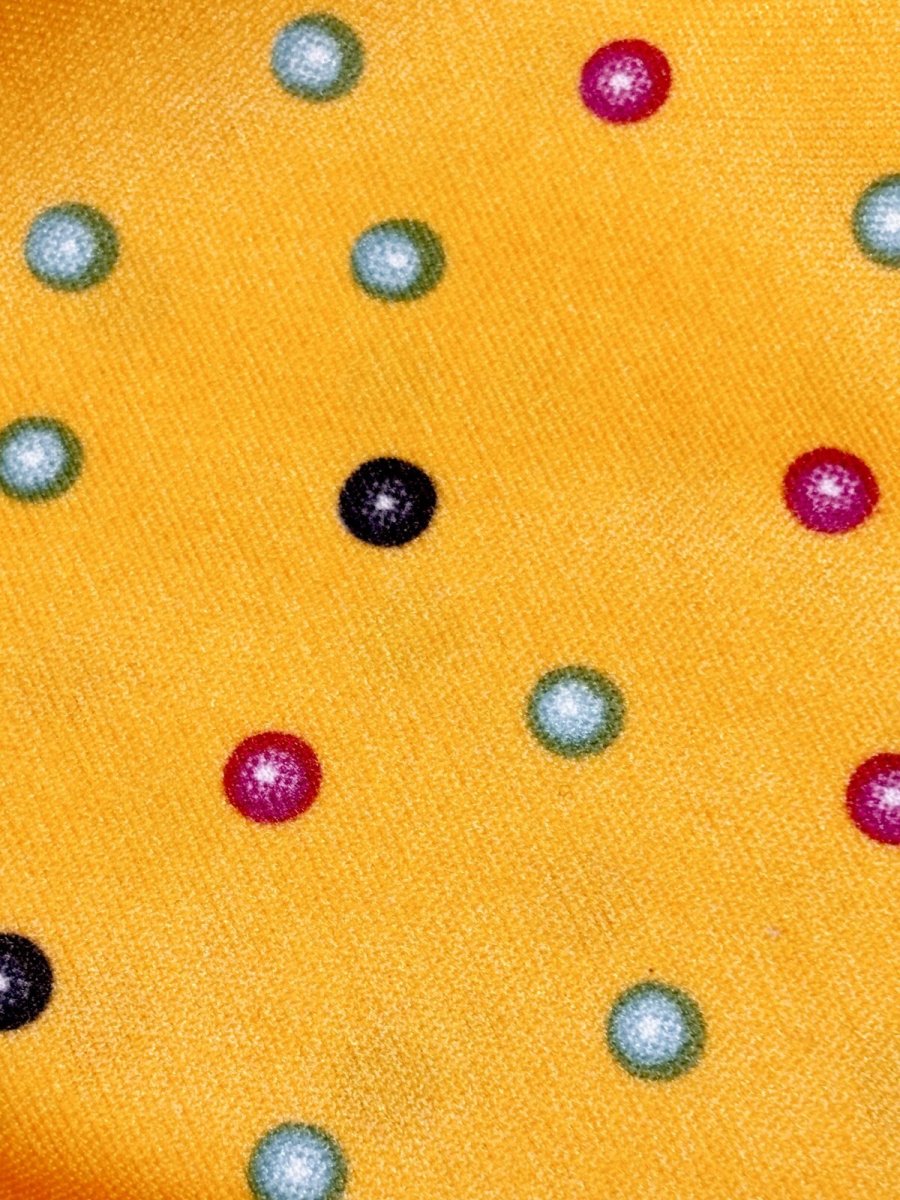 画像10: ドット イエロー ウエストゴム レトロ USA古着 ヴィンテージワンピース (10)