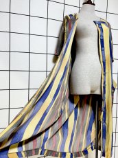 画像9: フランス古着 ストライプ 前開き レトロ ヨーロッパ ヴィンテージワンピース (9)