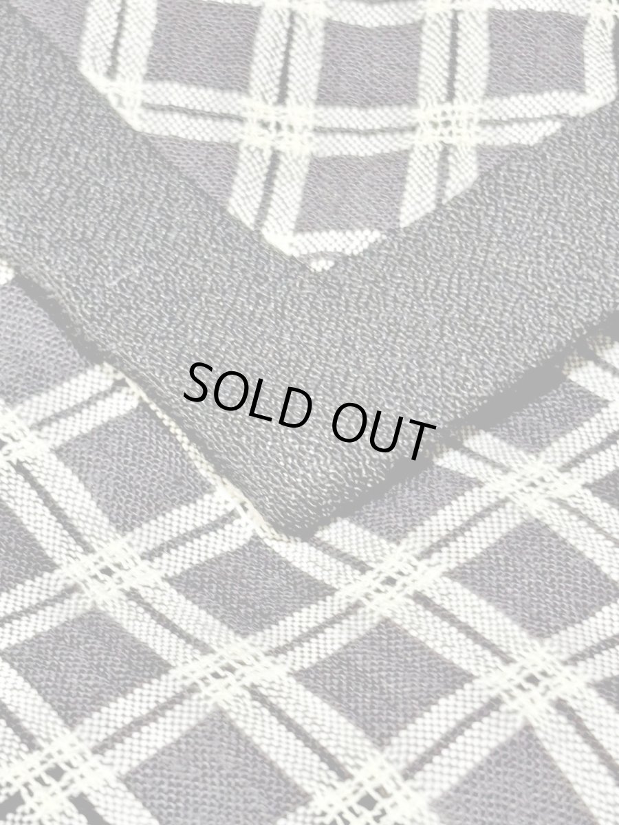 画像10: チェック柄 前開き モノトーン 半袖 レトロ USA古着 ヴィンテージワンピース (10)