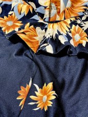 画像11: パーティー衣装にもおすすめ 花柄 フリル ノースリーブ レトロ ヨーロッパ古着 ヴィンテージマキシ丈ドレス (11)