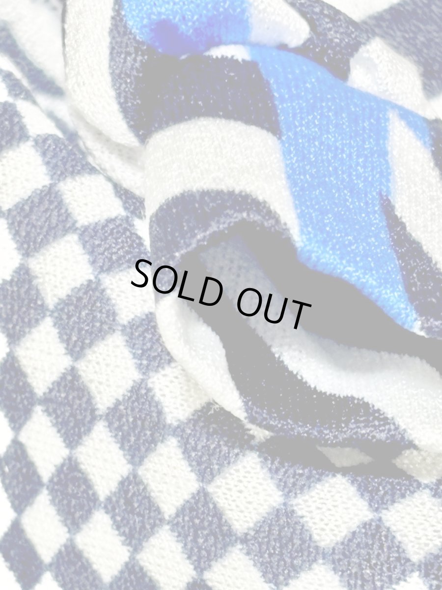 画像12: チェック ストライプ スクエア ウエストゴム レトロ USA古着 ヴィンテージワンピース (12)