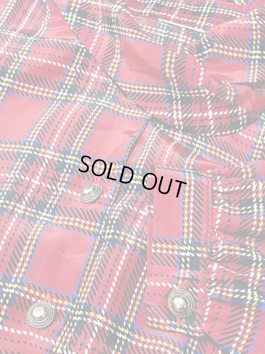 画像12: トラッドガーリー チェック プリーツ切替 ウエストゴム レトロ USA古着 ヴィンテージワンピース (12)