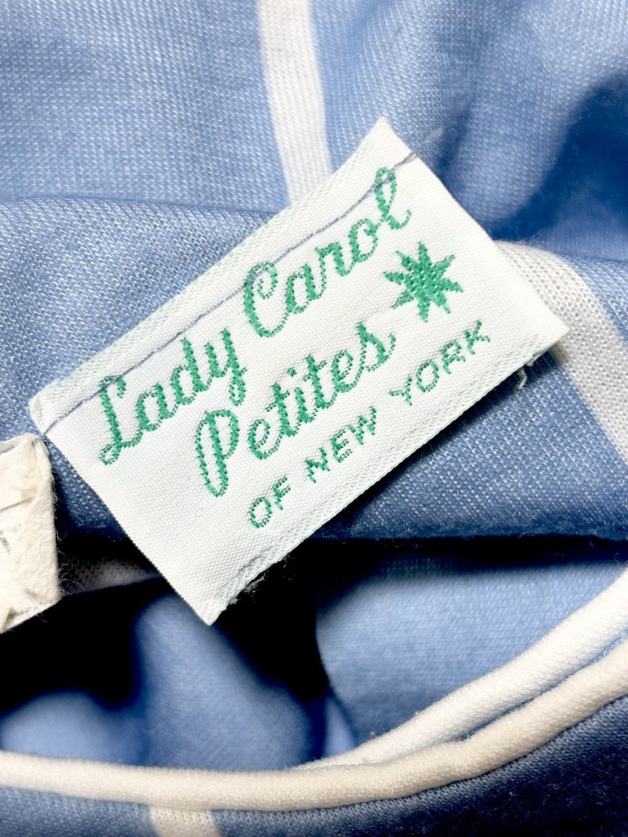 画像11: ストライプ ドルマンスリーブ ウエストゴム レトロ USA古着 ヴィンテージワンピース (11)