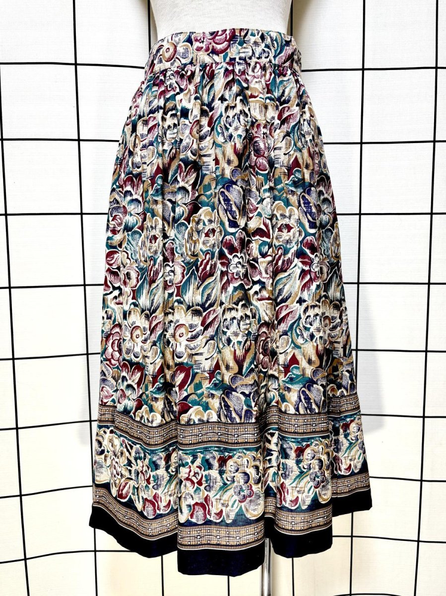 画像1: 花柄 UNIONMADE ウエストゴム レトロ USA古着 ヴィンテージスカート (1)
