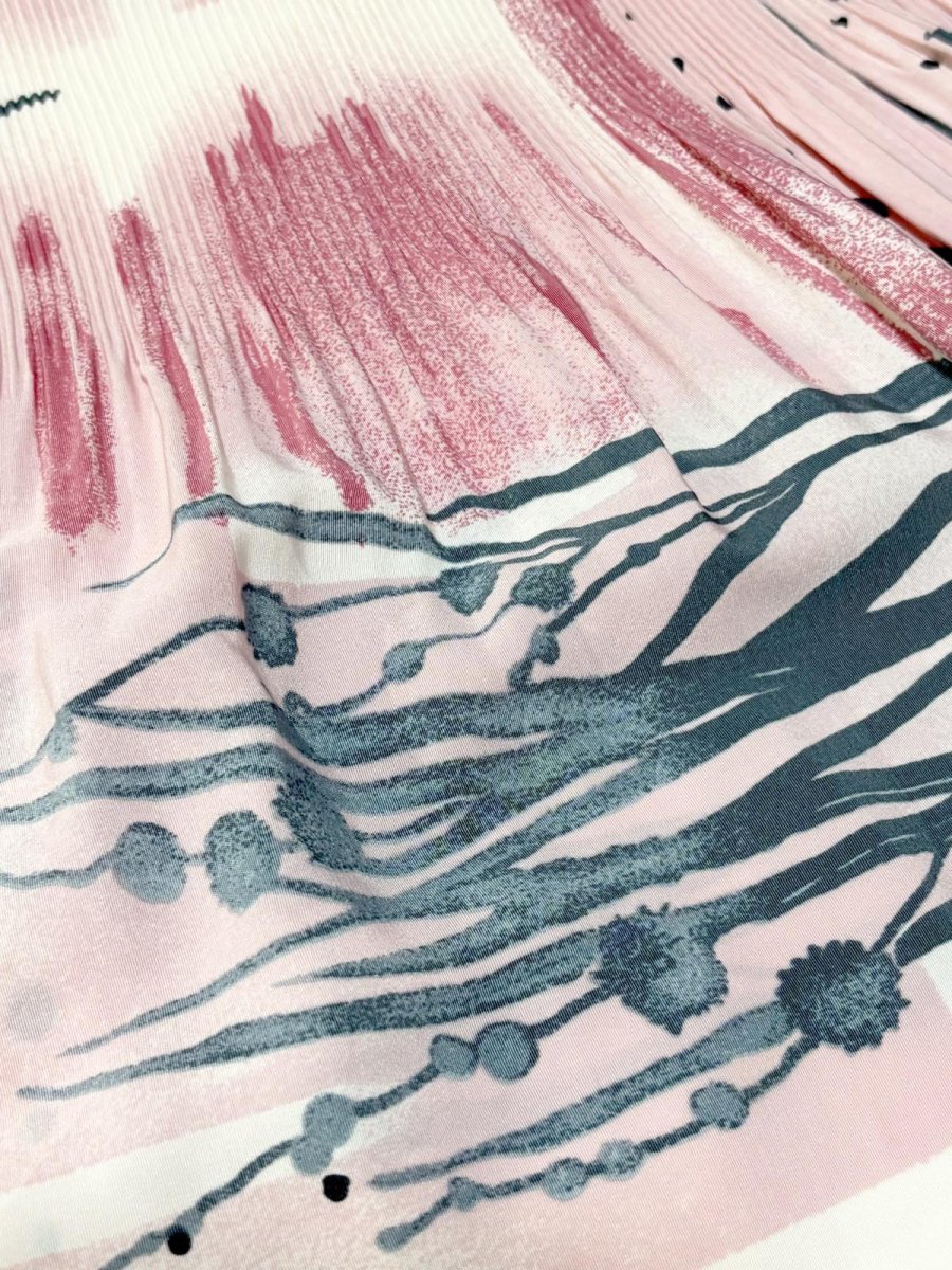 画像8: FRANCE プリーツ アート柄 ウエストゴム レトロ ヨーロッパ古着 ヴィンテージスカート (8)