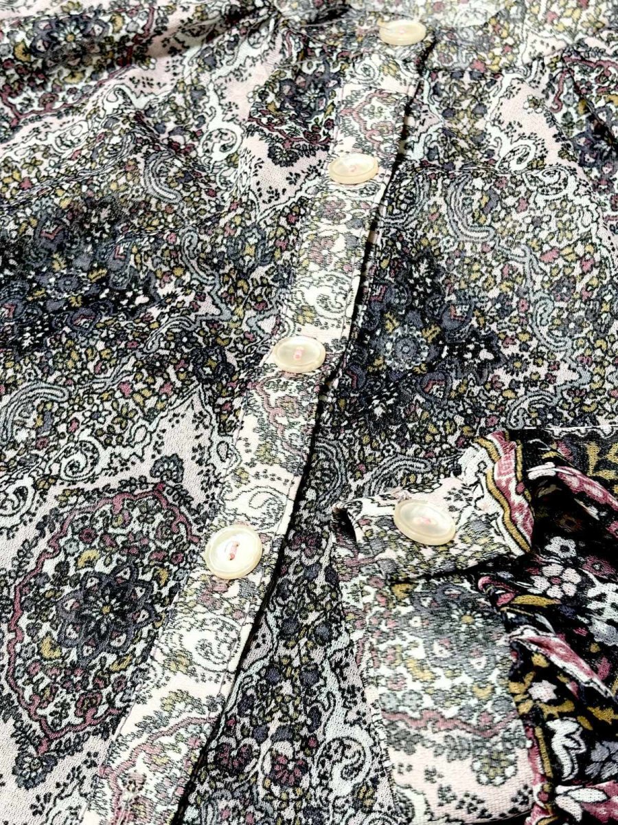 画像8: 花柄 レトロ USA古着 シャツ ヴィンテージトップス (8)