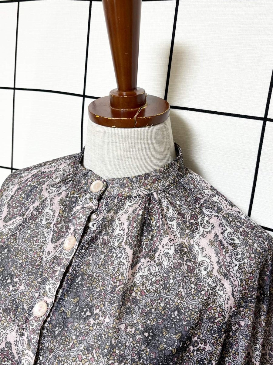 画像4: 花柄 レトロ USA古着 シャツ ヴィンテージトップス (4)