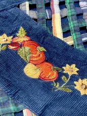画像12: コーデュロイ 刺繍 ネイビー レトロ India 古着 ヴィンテージベスト (12)