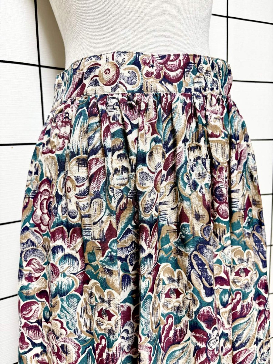 画像2: 花柄 UNIONMADE ウエストゴム レトロ USA古着 ヴィンテージスカート (2)