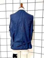 画像3: コーデュロイ 刺繍 ネイビー レトロ India 古着 ヴィンテージベスト (3)