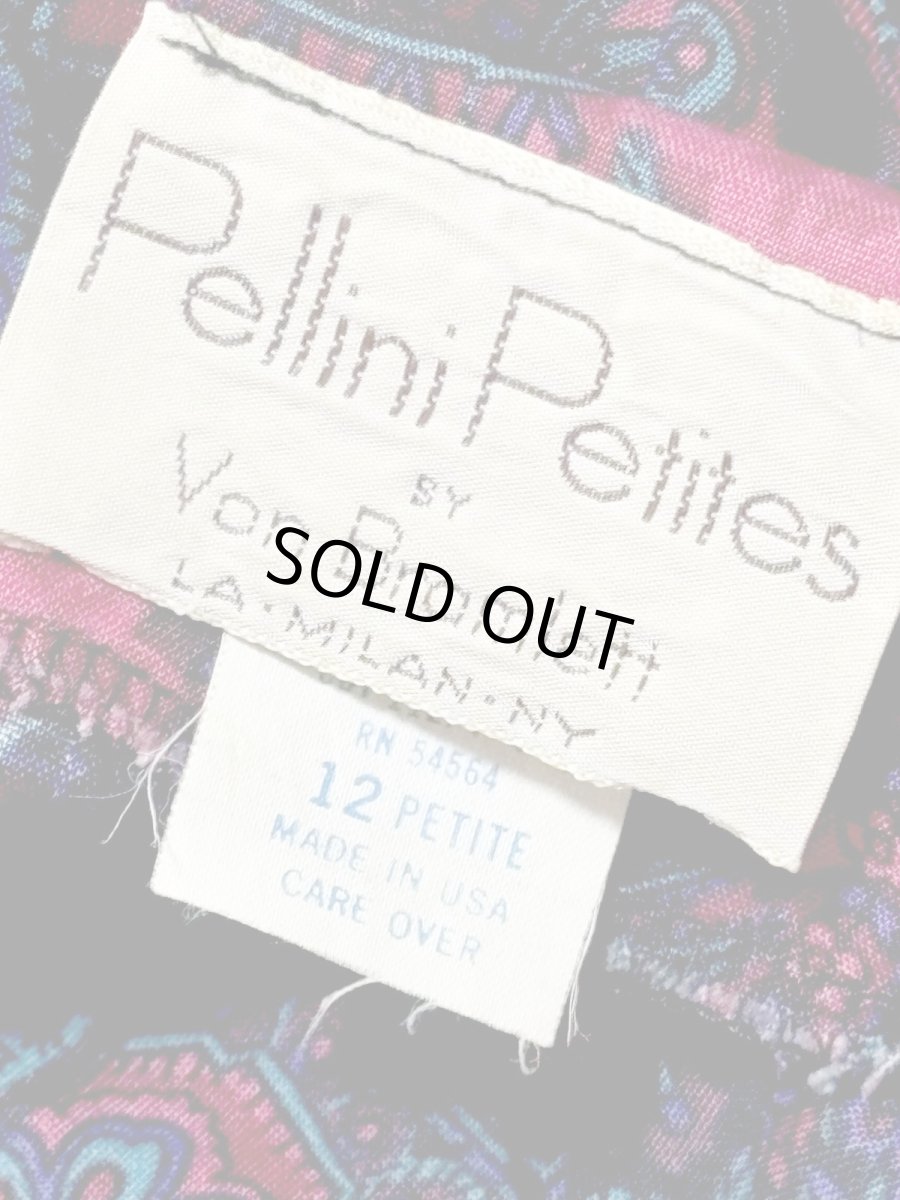 画像12: 薔薇柄 ペイズリー リボンタイ ウエストゴム レトロ USA古着 ヴィンテージワンピース (12)