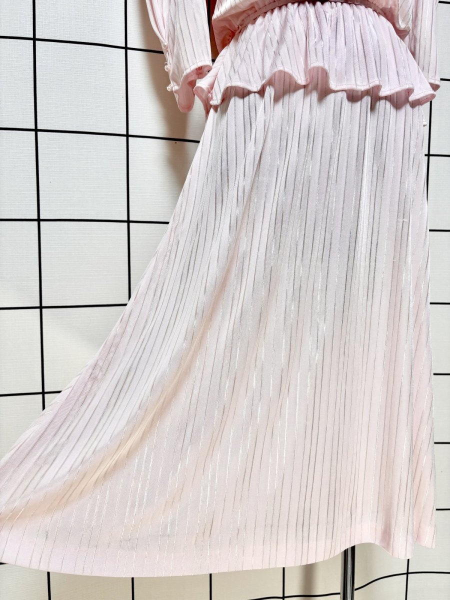 画像9: ストライプ ウエストゴム レトロ USA古着 ヴィンテージワンピース (9)