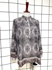 画像3: 花柄 レトロ USA古着 シャツ ヴィンテージトップス (3)