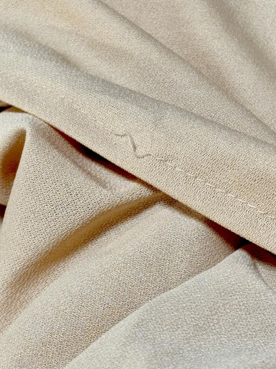 画像11: プリーツ切り替え ストライプ ウエストゴム レトロ USA古着 ヴィンテージドレス (11)