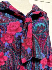 画像7: 薔薇柄 ペイズリー リボンタイ ウエストゴム レトロ USA古着 ヴィンテージワンピース (7)