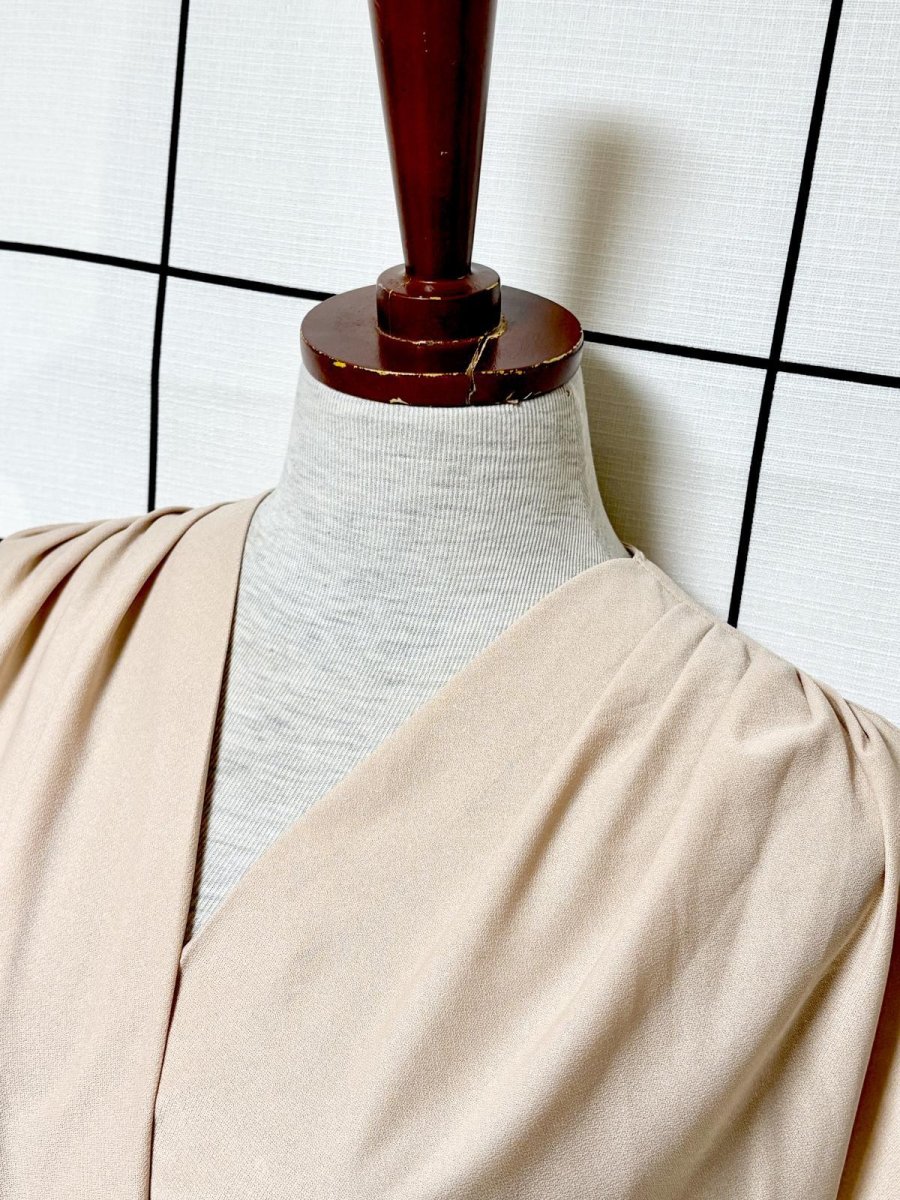 画像5: プリーツ切り替え ストライプ ウエストゴム レトロ USA古着 ヴィンテージドレス (5)