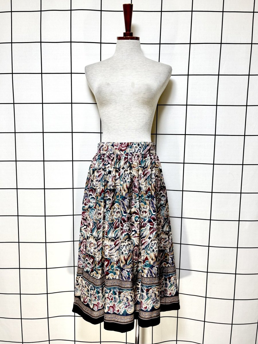 画像5: 花柄 UNIONMADE ウエストゴム レトロ USA古着 ヴィンテージスカート (5)