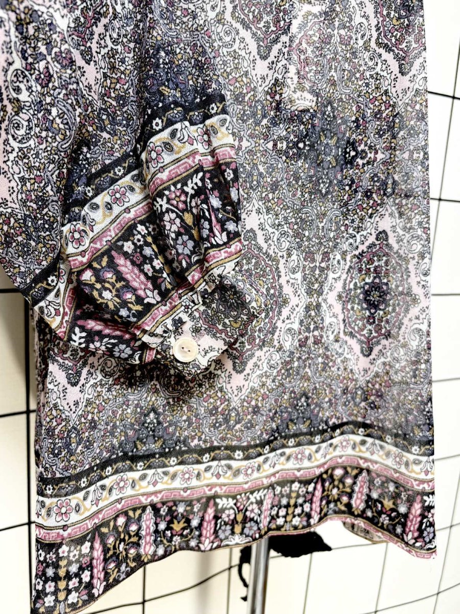 画像7: 花柄 レトロ USA古着 シャツ ヴィンテージトップス (7)