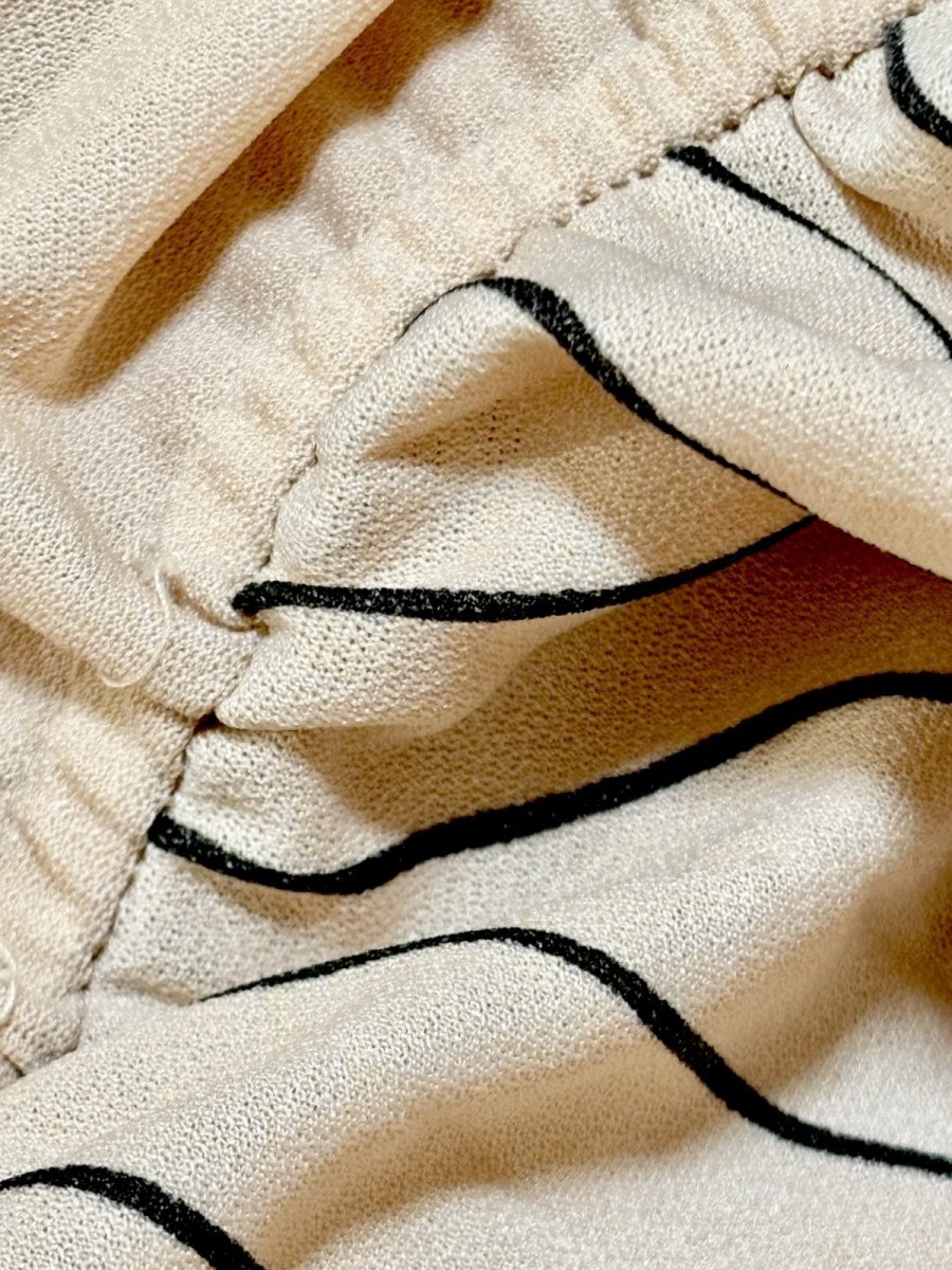 画像10: プリーツ切り替え ストライプ ウエストゴム レトロ USA古着 ヴィンテージドレス (10)