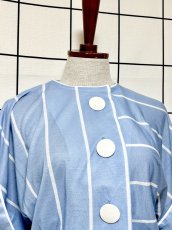 画像5: ストライプ ドルマンスリーブ ウエストゴム レトロ USA古着 ヴィンテージワンピース (5)