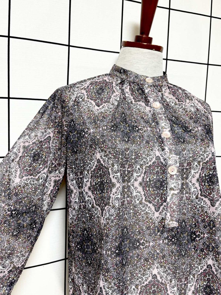 画像6: 花柄 レトロ USA古着 シャツ ヴィンテージトップス (6)