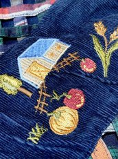 画像11: コーデュロイ 刺繍 ネイビー レトロ India 古着 ヴィンテージベスト (11)