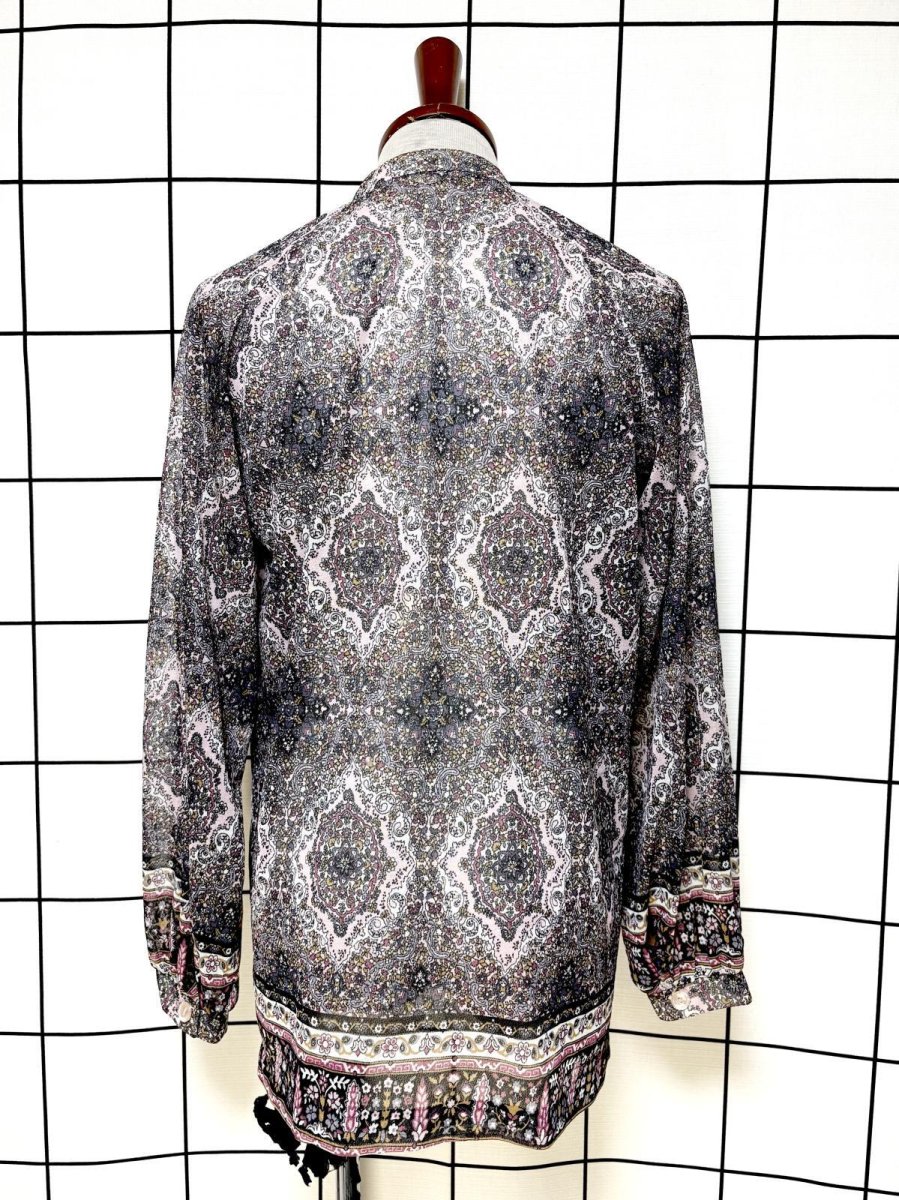 画像2: 花柄 レトロ USA古着 シャツ ヴィンテージトップス (2)