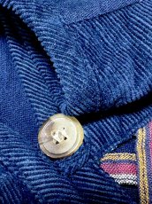 画像14: コーデュロイ 刺繍 ネイビー レトロ India 古着 ヴィンテージベスト (14)