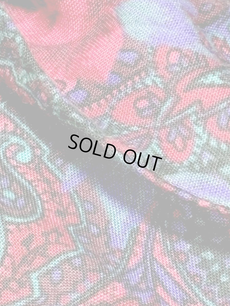 画像11: 薔薇柄 ペイズリー リボンタイ ウエストゴム レトロ USA古着 ヴィンテージワンピース (11)