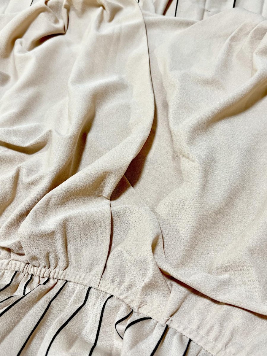 画像9: プリーツ切り替え ストライプ ウエストゴム レトロ USA古着 ヴィンテージドレス (9)