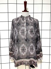 画像1: 花柄 レトロ USA古着 シャツ ヴィンテージトップス (1)