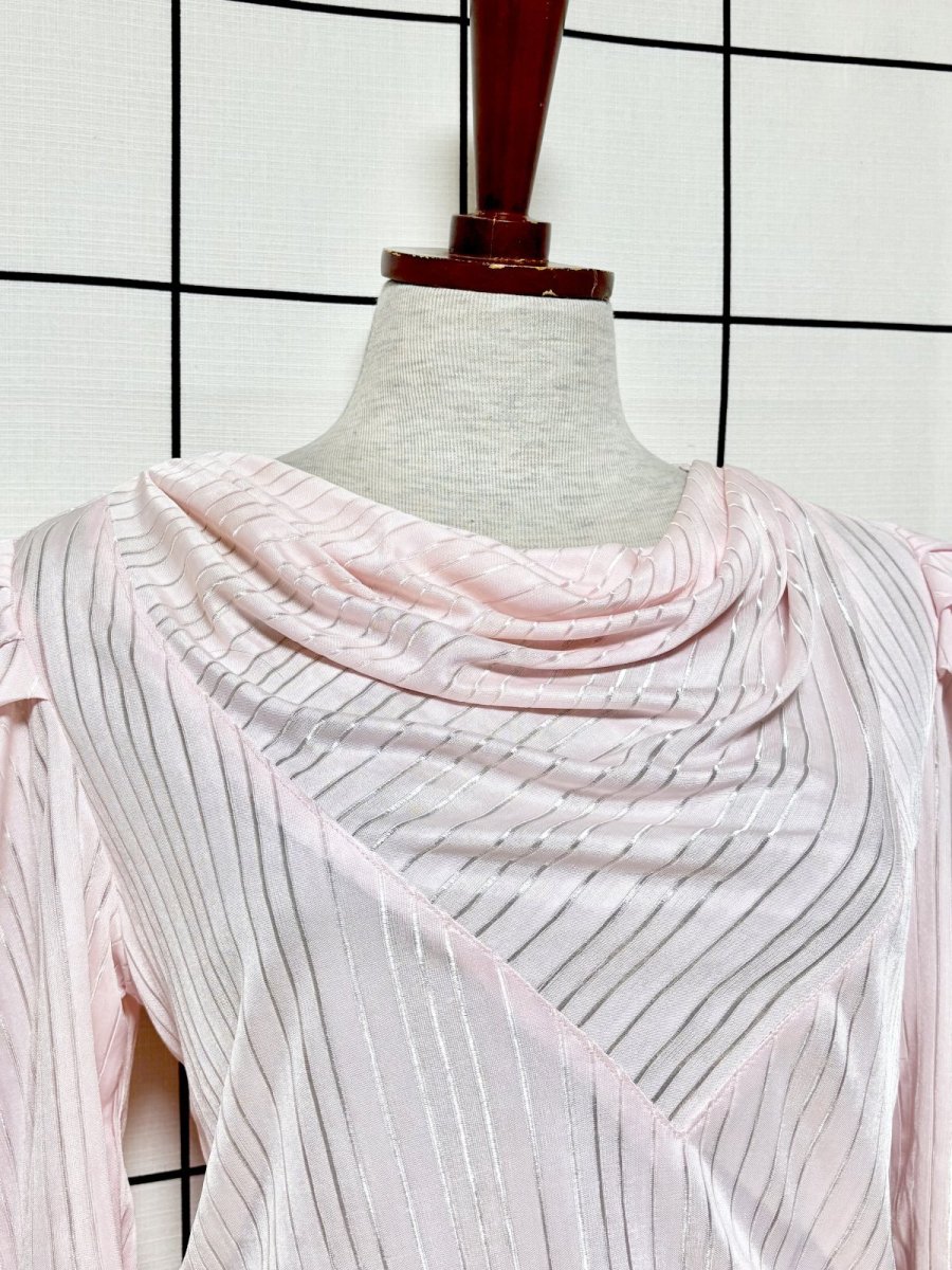 画像5: ストライプ ウエストゴム レトロ USA古着 ヴィンテージワンピース (5)