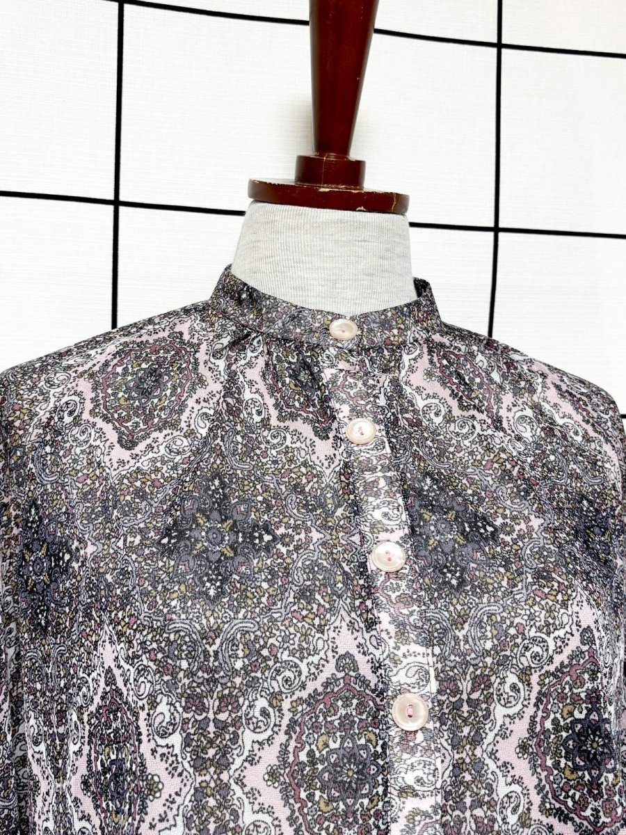 画像5: 花柄 レトロ USA古着 シャツ ヴィンテージトップス (5)