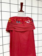 画像3: メキシカン刺繍 レース フォークロア レトロ 古着 メキシコ製 ヴィンテージ刺繍ブラウス (3)