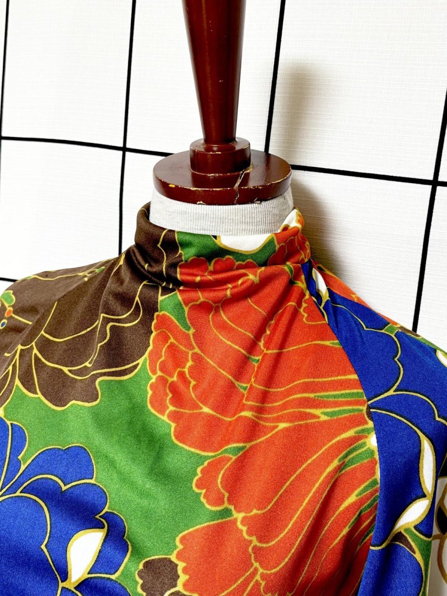 画像4: スペイン製 SPAIN サイケデリック 花柄 レトロ ヨーロッパ古着 ヴィンテージワンピース (4)