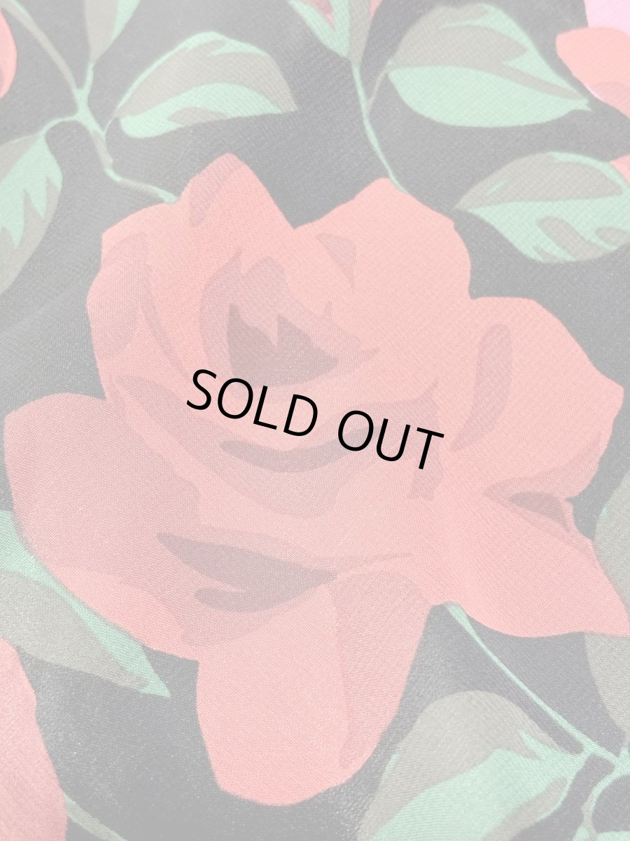 画像10: 西ドイツ製 WestGermany ティアードデザイン 薔薇柄 レトロ 長袖 ヨーロッパ古着 ヴィンテージドレス (10)