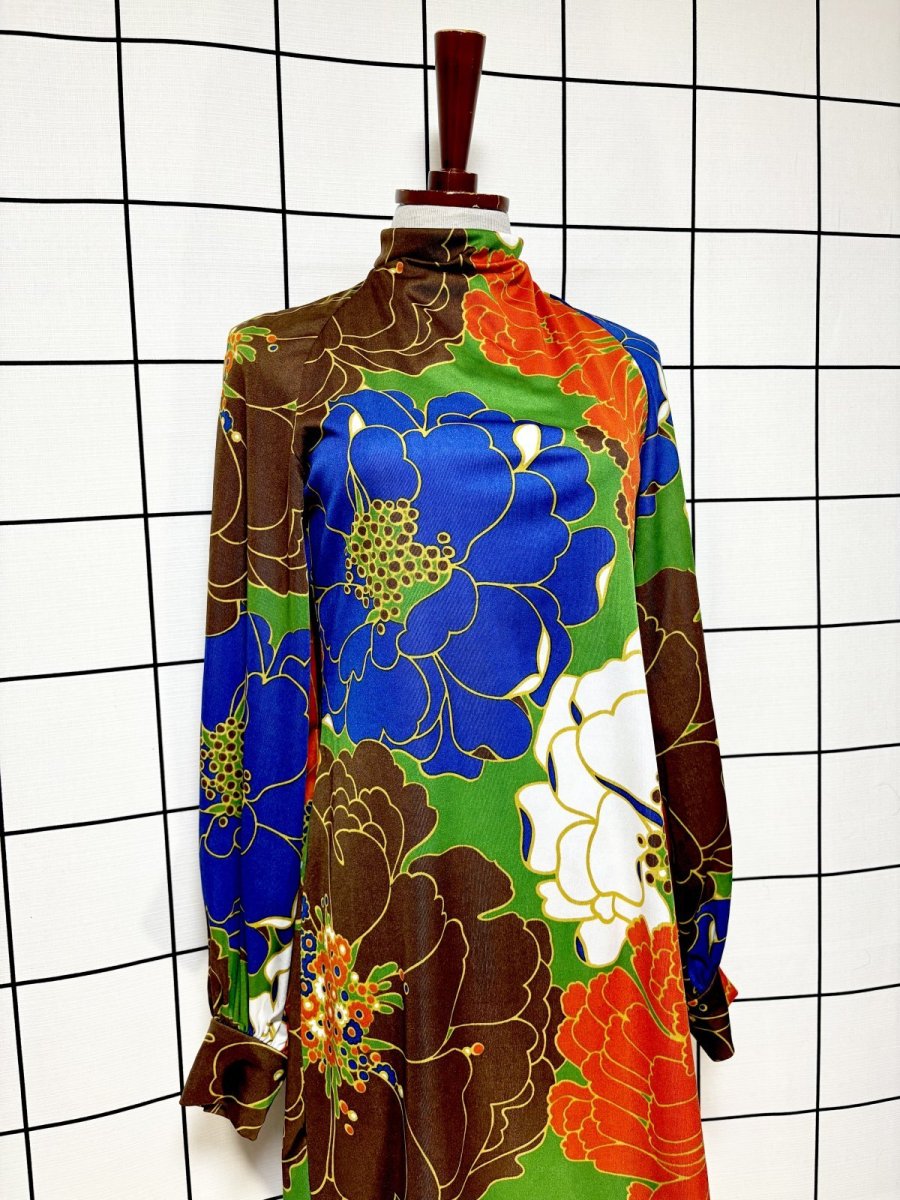 画像3: スペイン製 SPAIN サイケデリック 花柄 レトロ ヨーロッパ古着 ヴィンテージワンピース (3)