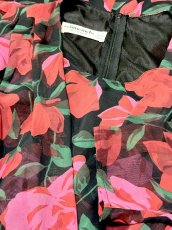 画像9: 西ドイツ製 WestGermany ティアードデザイン 薔薇柄 レトロ 長袖 ヨーロッパ古着 ヴィンテージドレス (9)