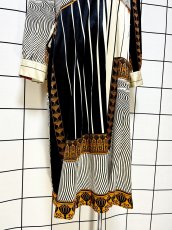 画像8: 70sJAPAN ストライプ柄 花柄 昭和レトロ 国産古着 ヴィンテージワンピース  (8)
