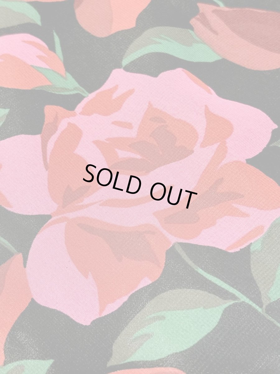 画像11: 西ドイツ製 WestGermany ティアードデザイン 薔薇柄 レトロ 長袖 ヨーロッパ古着 ヴィンテージドレス (11)