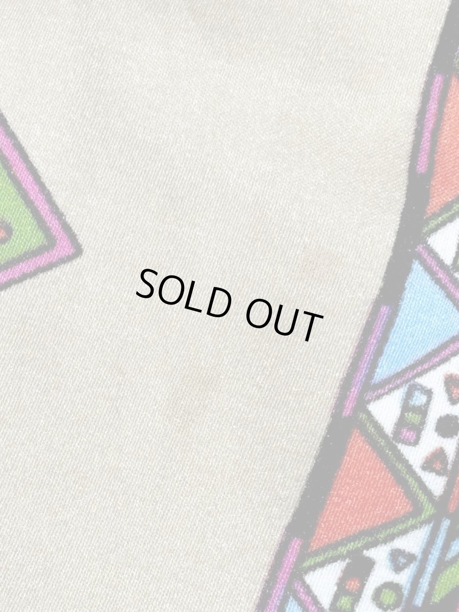 画像13: 70sJAPAN 幾何学柄 昭和レトロ 国産古着 ヴィンテージワンピース (13)