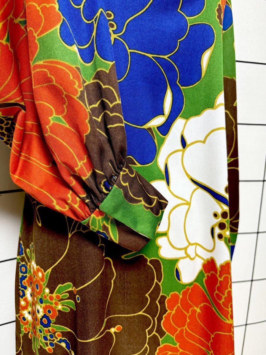 画像7: スペイン製 SPAIN サイケデリック 花柄 レトロ ヨーロッパ古着 ヴィンテージワンピース (7)