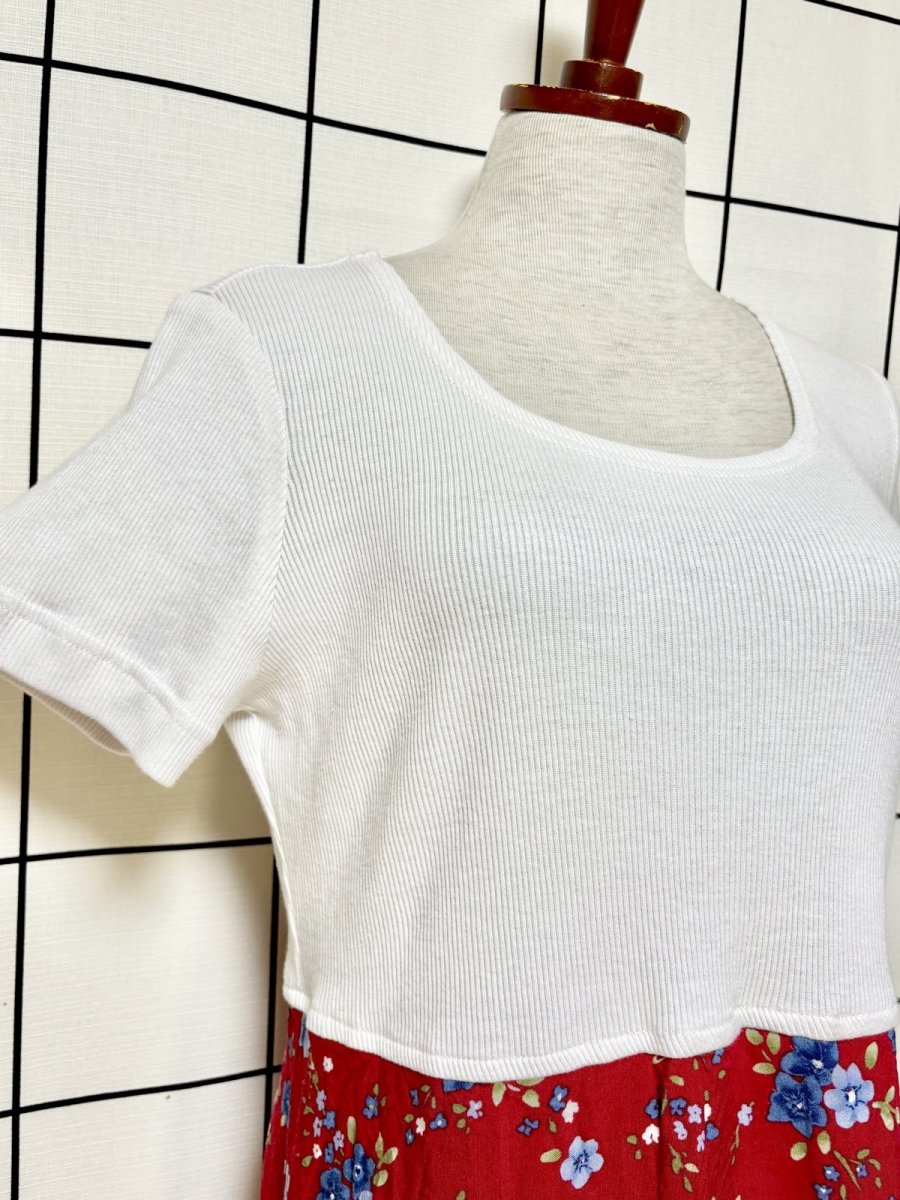 画像6: 花柄切り替えし レトロ USA古着 ヴィンテージワンピース (6)