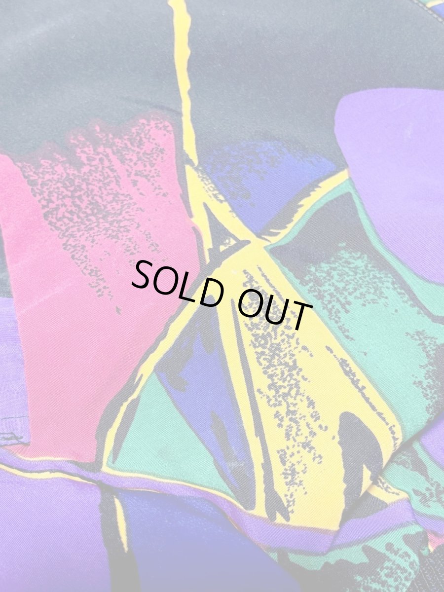 画像10: レトロサイケ オーバーサイズ ジップアップ USA古着 ジャンパー ヴィンテージブルゾンジャケット (10)