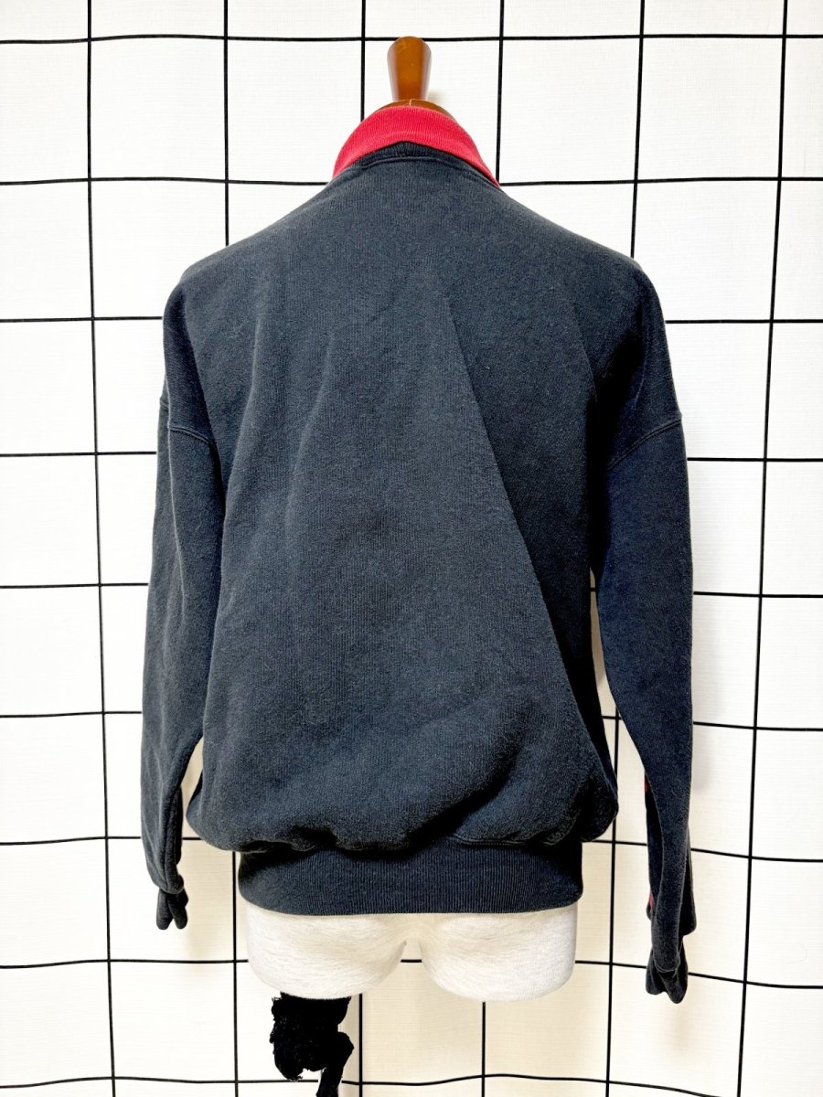 画像2: リーフ柄 タートルネック ブラック レトロ USA古着 ヴィンテージスウェット (2)