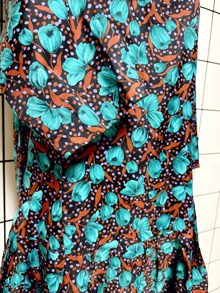 画像9: 【2500円均一対象商品】花柄 ドット レース襟 レトロ USA古着 ヴィンテージワンピース (9)