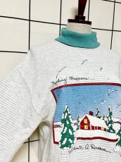 画像6: 雪景色 ボーダー タートルネック レトロ USA古着 ヴィンテージスウェット (6)