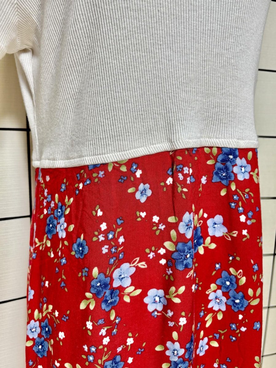 画像7: 花柄切り替えし レトロ USA古着 ヴィンテージワンピース (7)