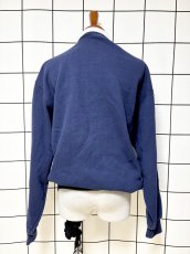 画像2: 鳥模様パッチ 襟付き ネイビー レトロ USA古着 ヴィンテージスウェット (2)