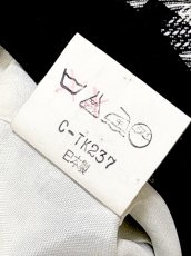 画像12: ショート丈 ノーカラー チェック柄 モノトーン レトロ 国産古着 ヴィンテージジャケット (12)